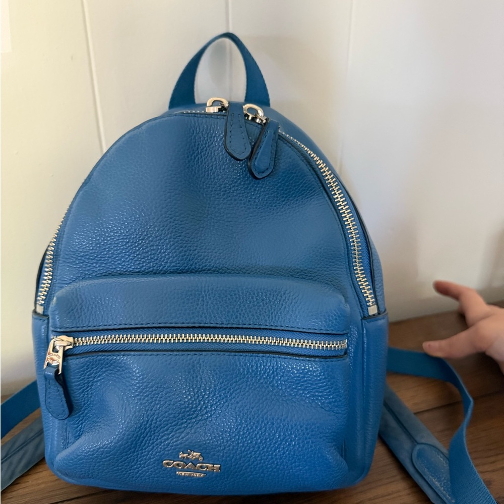 Coach Vibrant Blue Leather Backpack